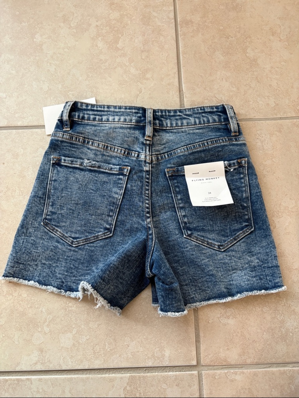 NWT Flying Monkey Blue Denim Cutoff Shorts - Picture 2 of 2